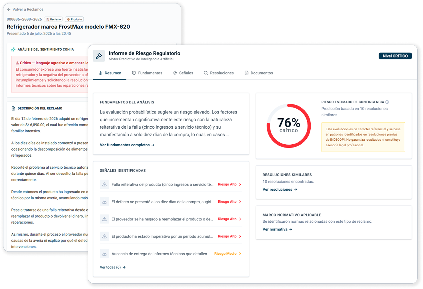 Panel de Informe de Riesgo Regulatorio